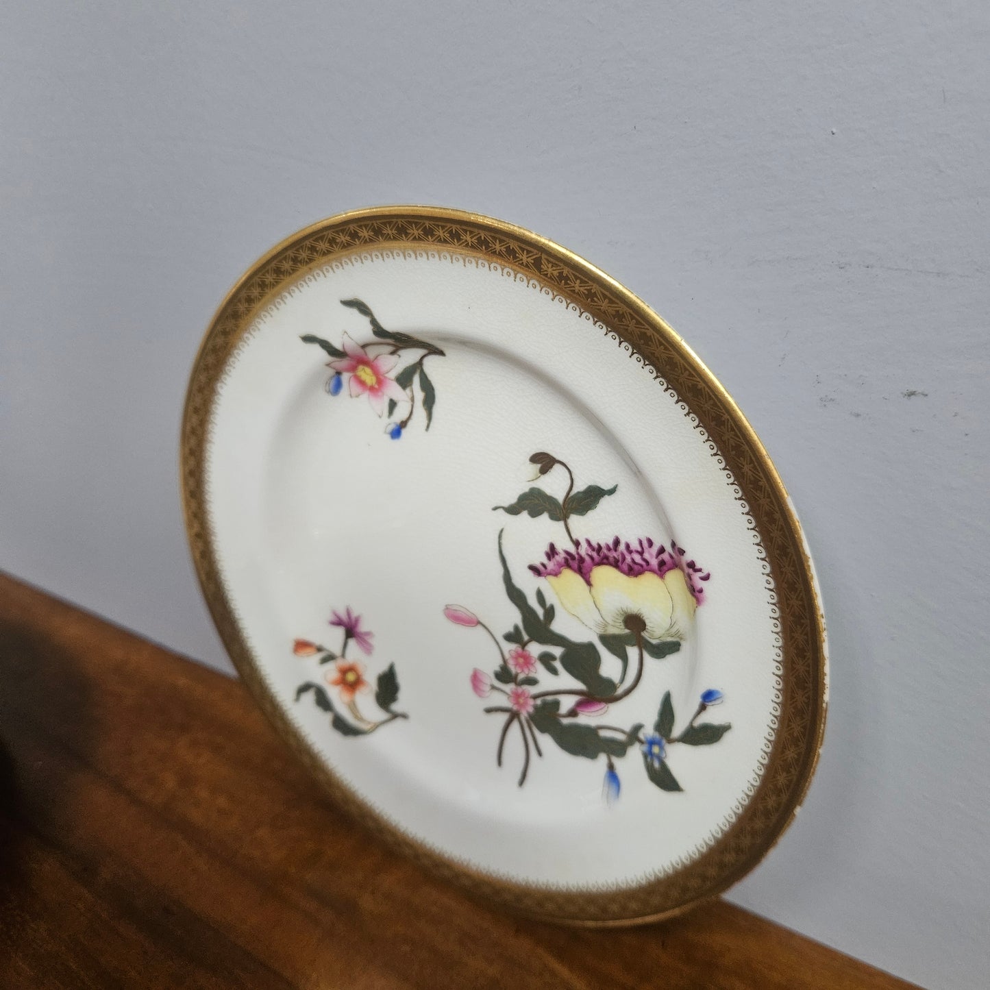 Set 6 Antique Royal Worcester Hand Painted & Gilded Plates