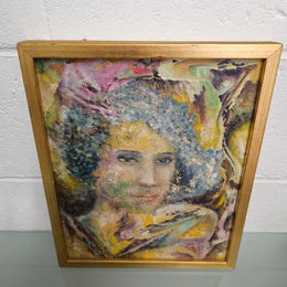 Vintage Framed Abstract Oil Painting Barcelona L'Altrange (LF Gall)