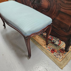Louis XVth Style Walnut Upholstered Bedroom Stool | Antique & Vintage | Moonee Ponds Antiques | Australia Wide Delivery