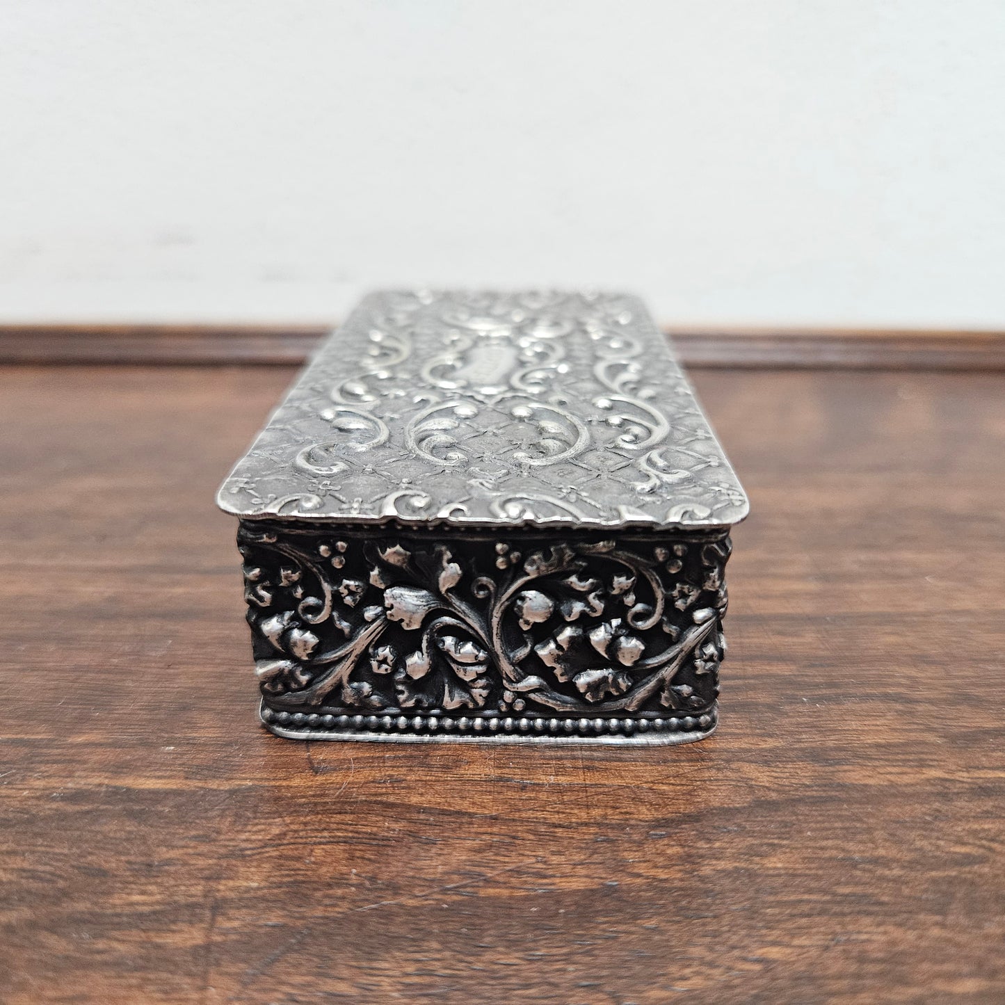 Victorian Silver Plated Filigree Decorated Trinket Box