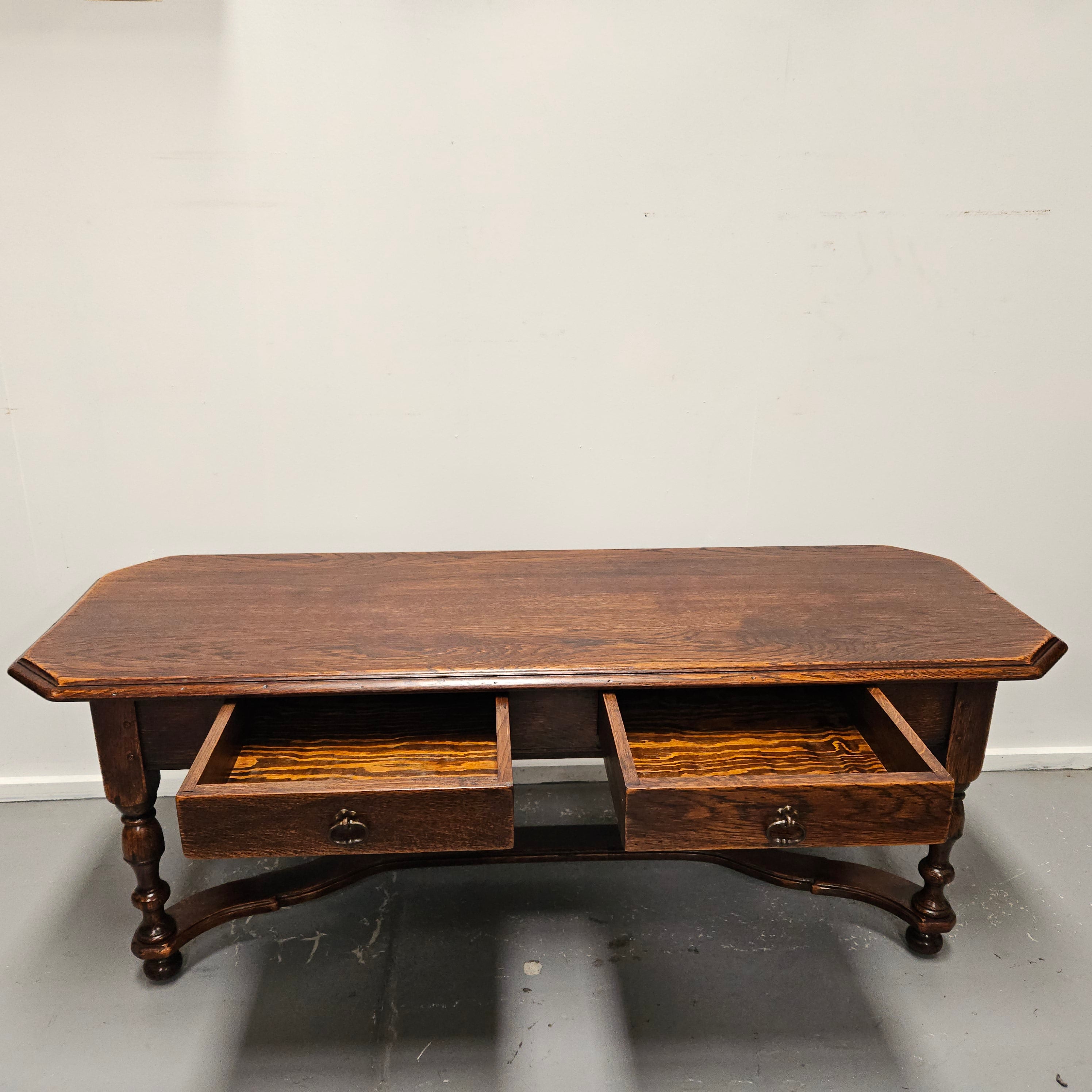 French Oak Two Drawer Coffee Table | Antique & Vintage | Moonee Ponds Antiques | Australia Wide Delivery