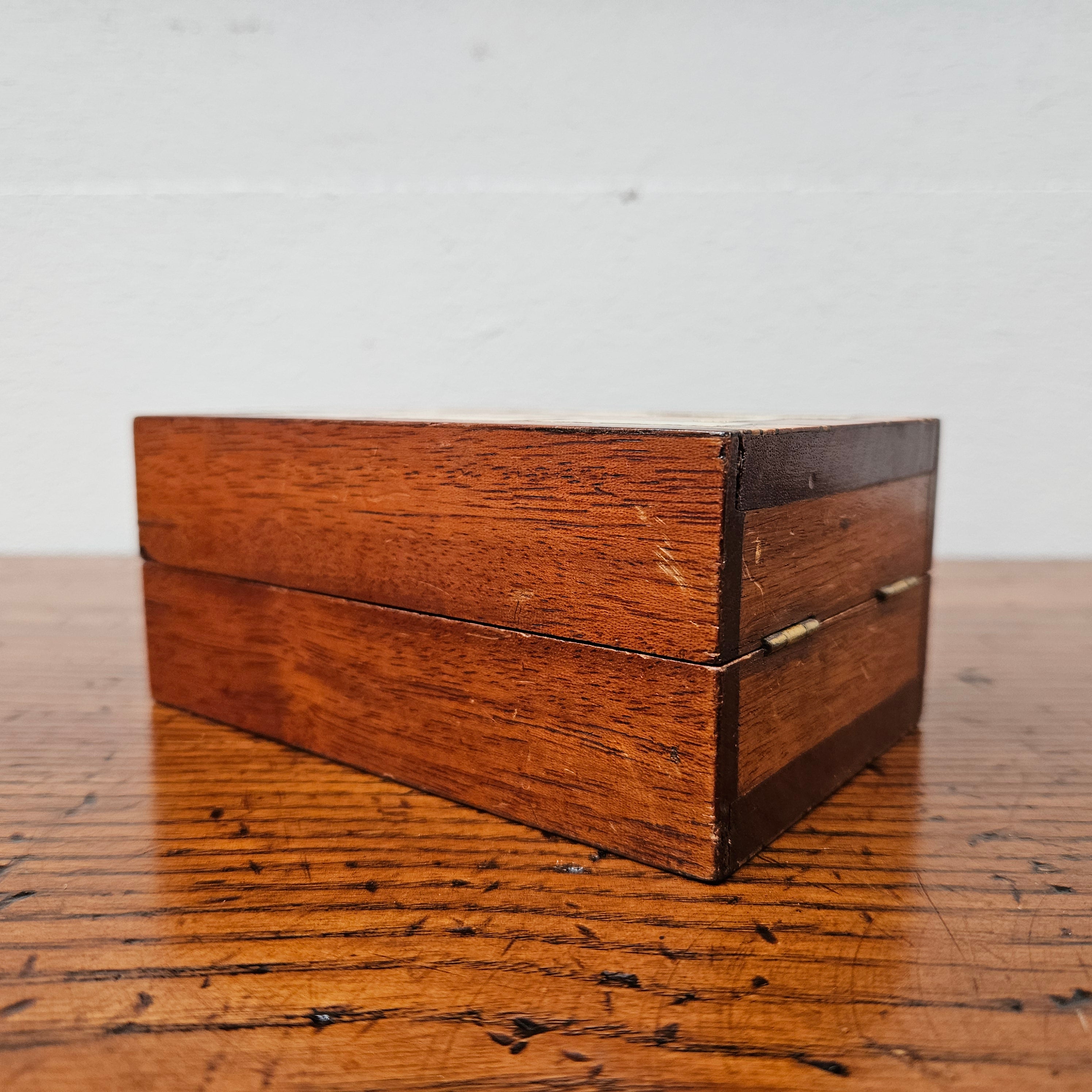 Antique Mahogany & Rosewood & Ivory Inlaid Cribbage Box | Antique & Vintage | Moonee Ponds Antiques | Australia Wide Delivery