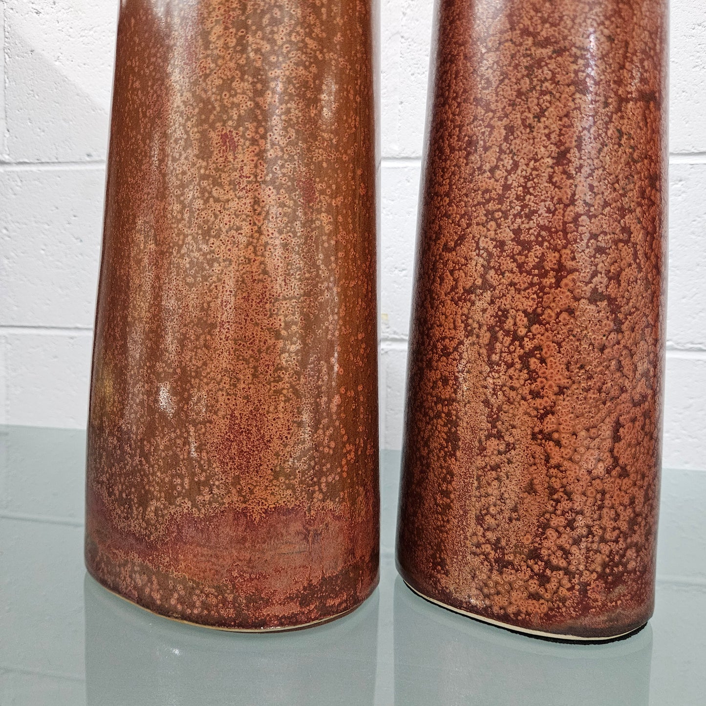 Pair of Tall Pottery Hand Made Vases