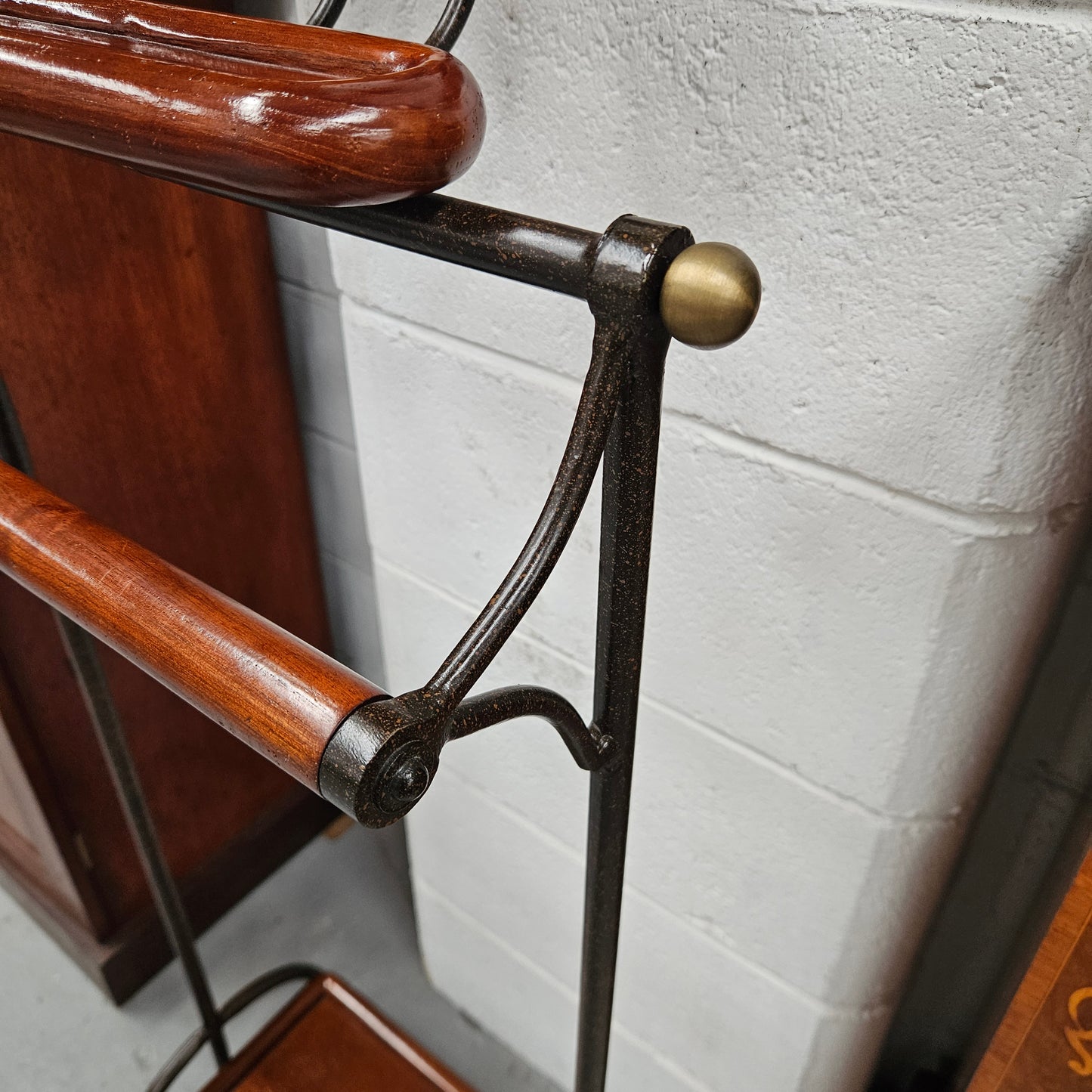 Impressive Cast Iron & Wooden Valet Stand