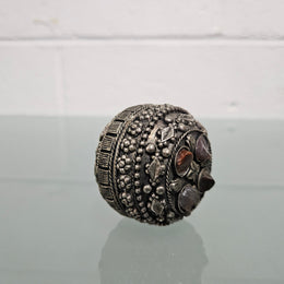 Vintage Tibetan Silver Trinket Box