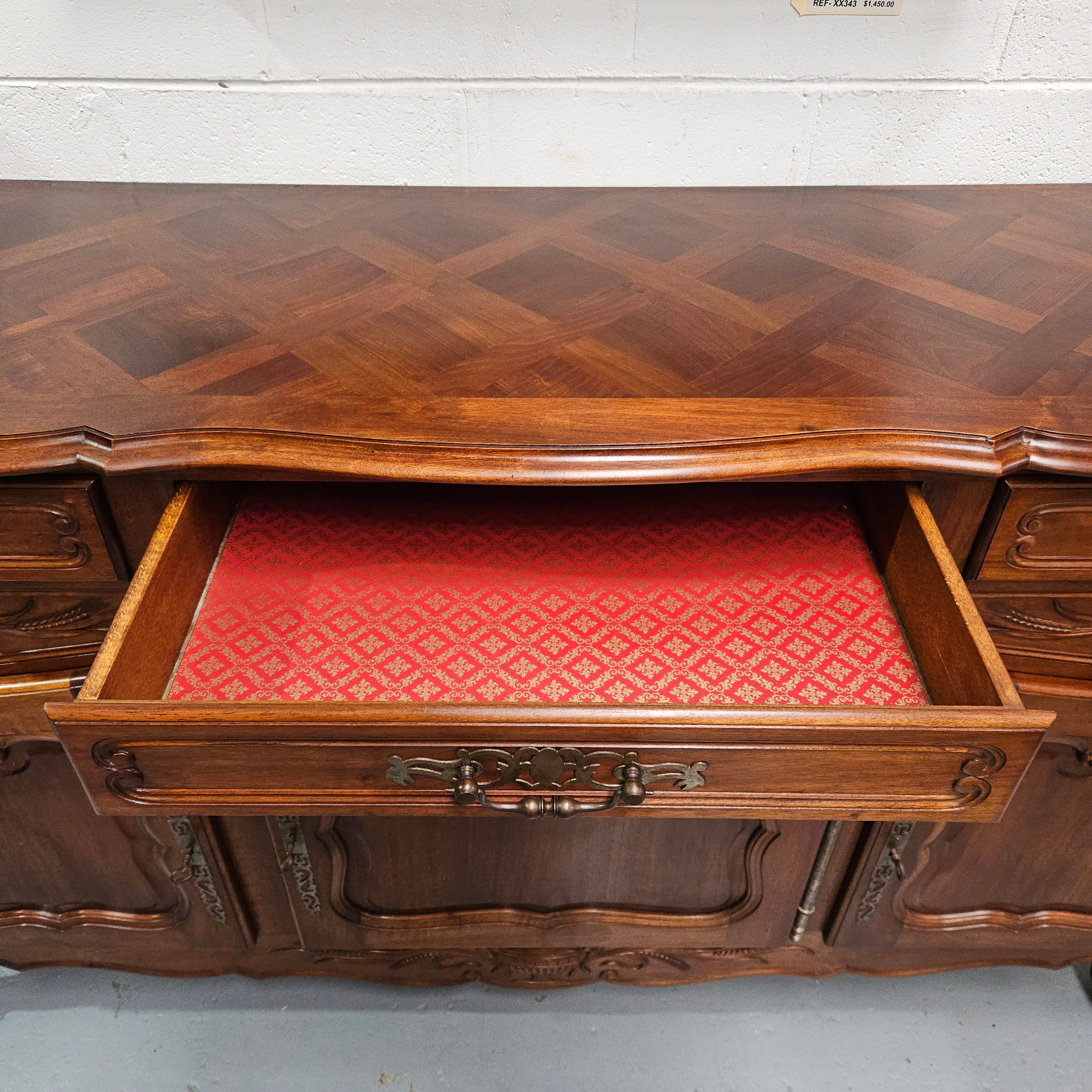 Louis XV Style Walnut Sideboard With Three Drawers & Three Doors | Antique & Vintage | Moonee Ponds Antiques | Australia Wide Delivery