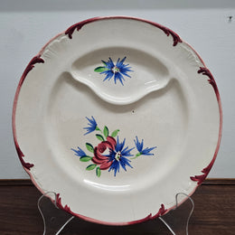 Longchamp French Antique Hand-Painted Ironstone Asparagus Plate