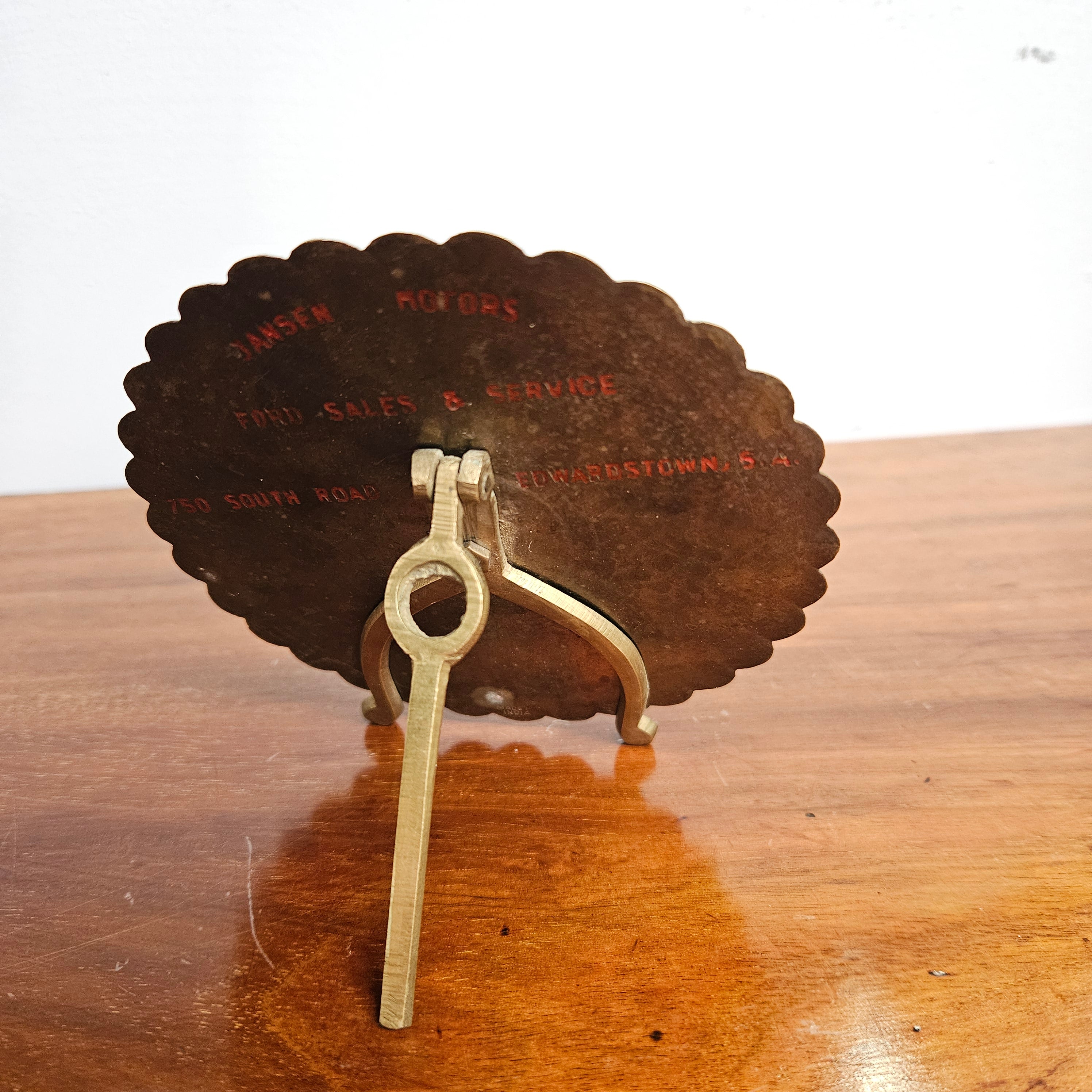 Vintage Embossed Brass Perpetual Calendar on Stand | Antique & Vintage | Moonee Ponds Antiques | Australia Wide Delivery