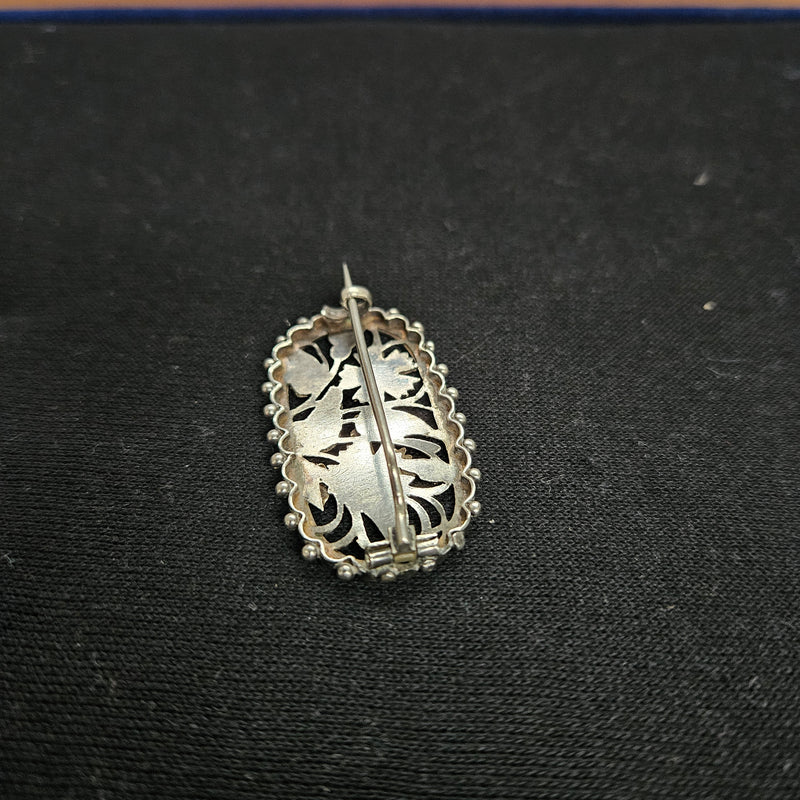 Victorian Silver & Gold Applique Aesthetic Movement Brooch