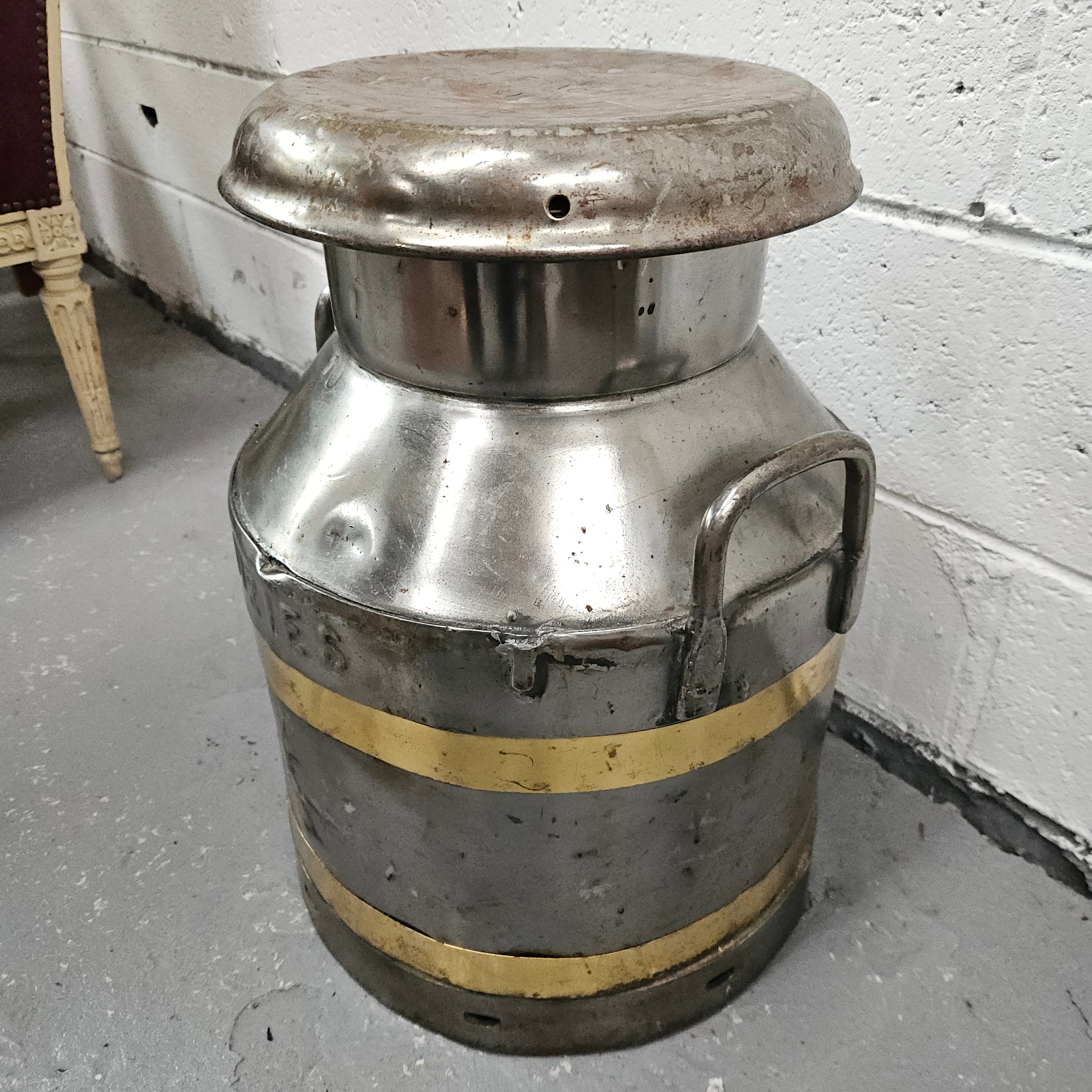 Signed Medium Metal Milk Canister/Churn | Antique & Vintage | Moonee Ponds Antiques | Australia Wide Delivery