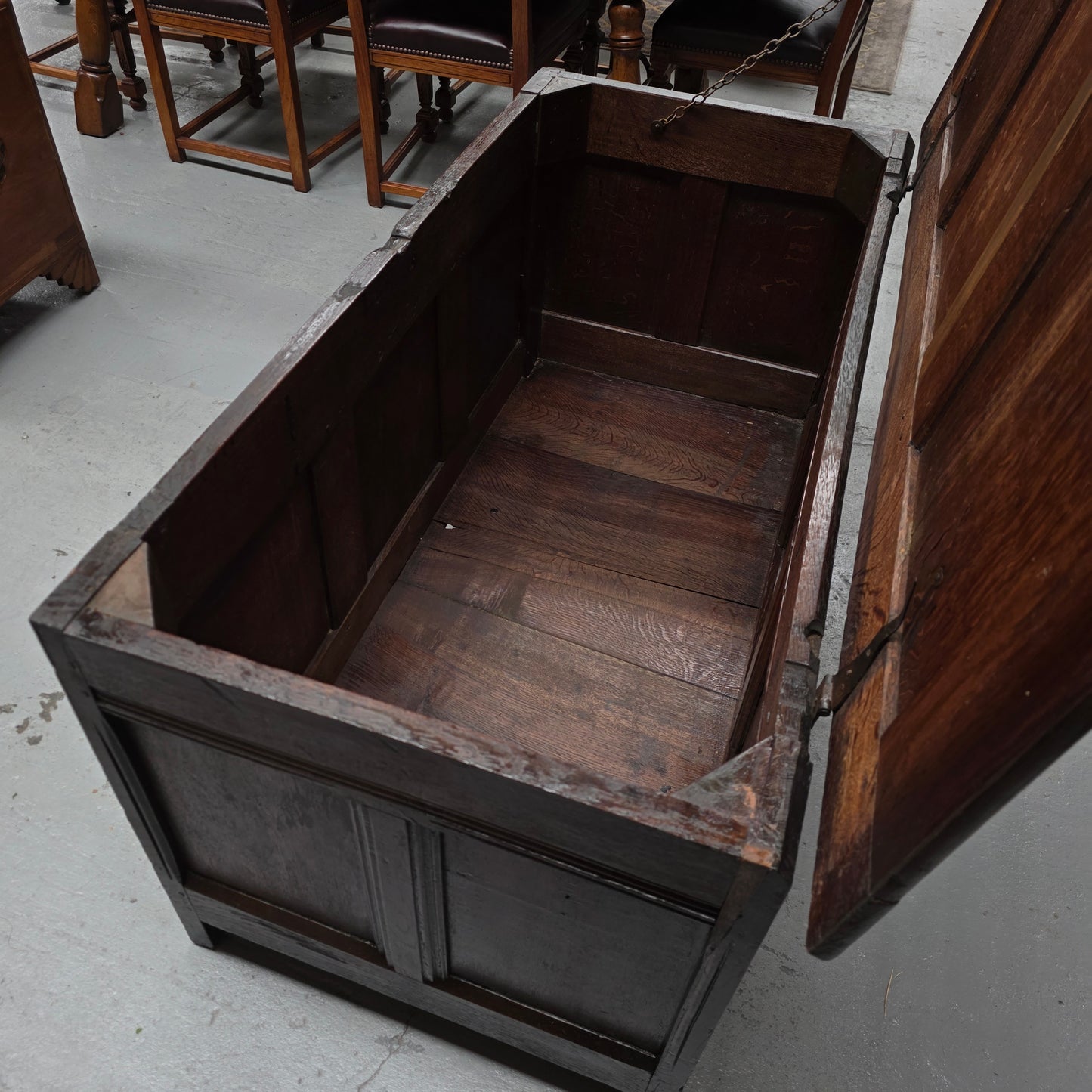 18th Century French Oak Coffer Featuring Beautiful Carvings