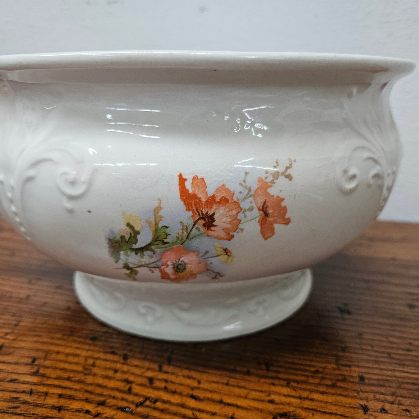 Antique Victorian White / Floral Chamber Pot