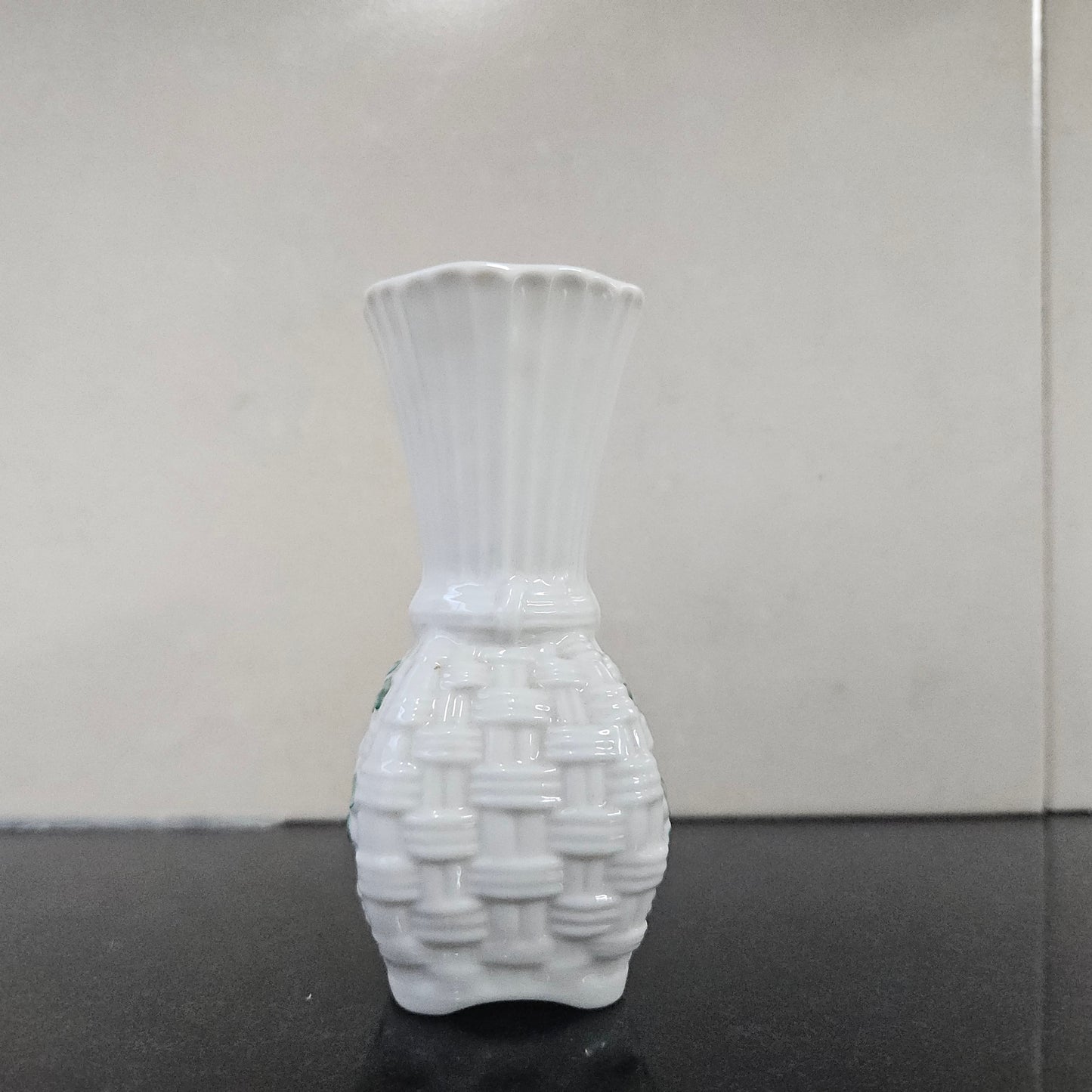 Small Belleek Ireland Shamrock Vase