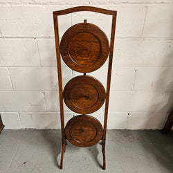 3 Tier Foldable Mahogany Cake Stand | Antique & Vintage | Moonee Ponds Antiques | Australia Wide Delivery