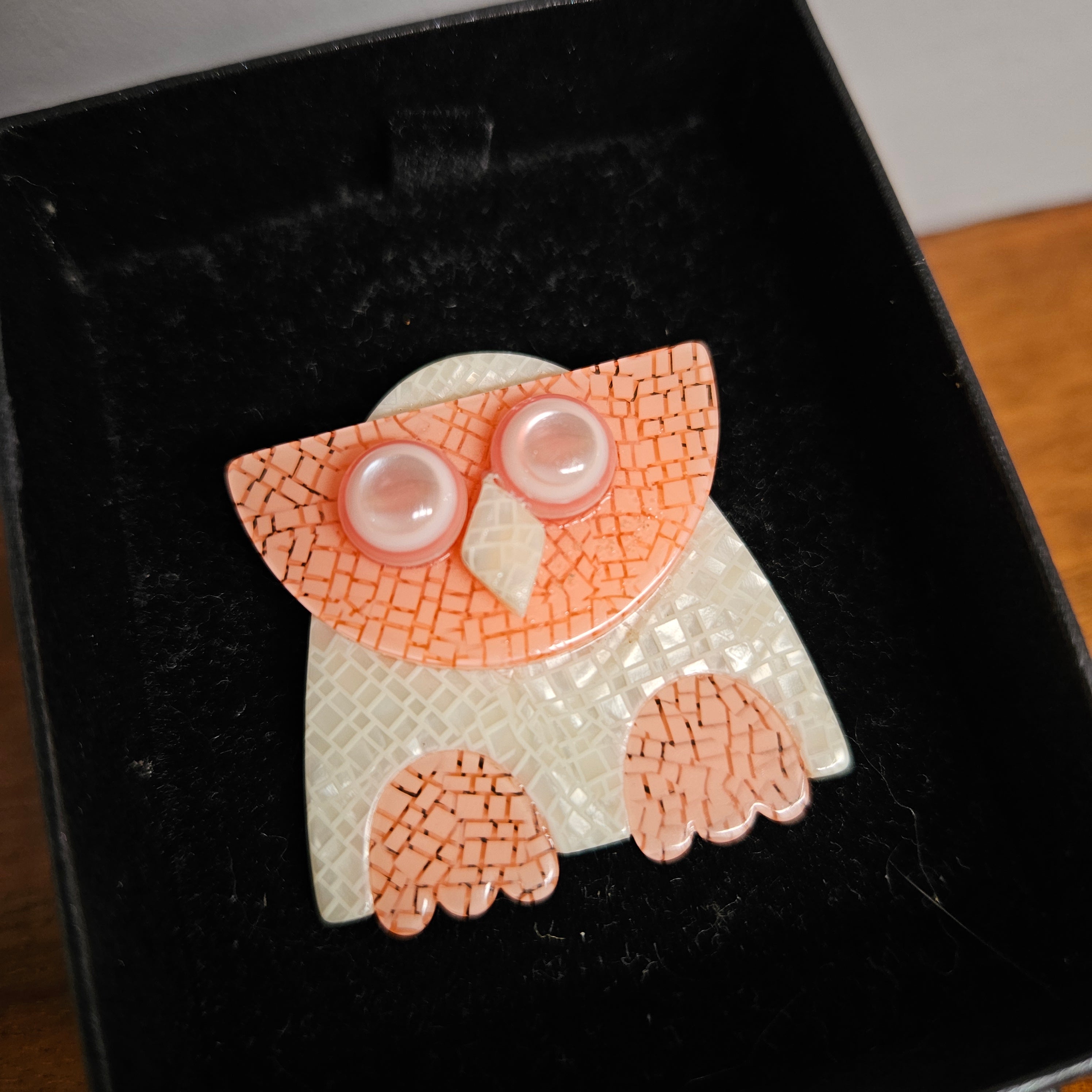 Charming "Lea Stein" Owl Brooch