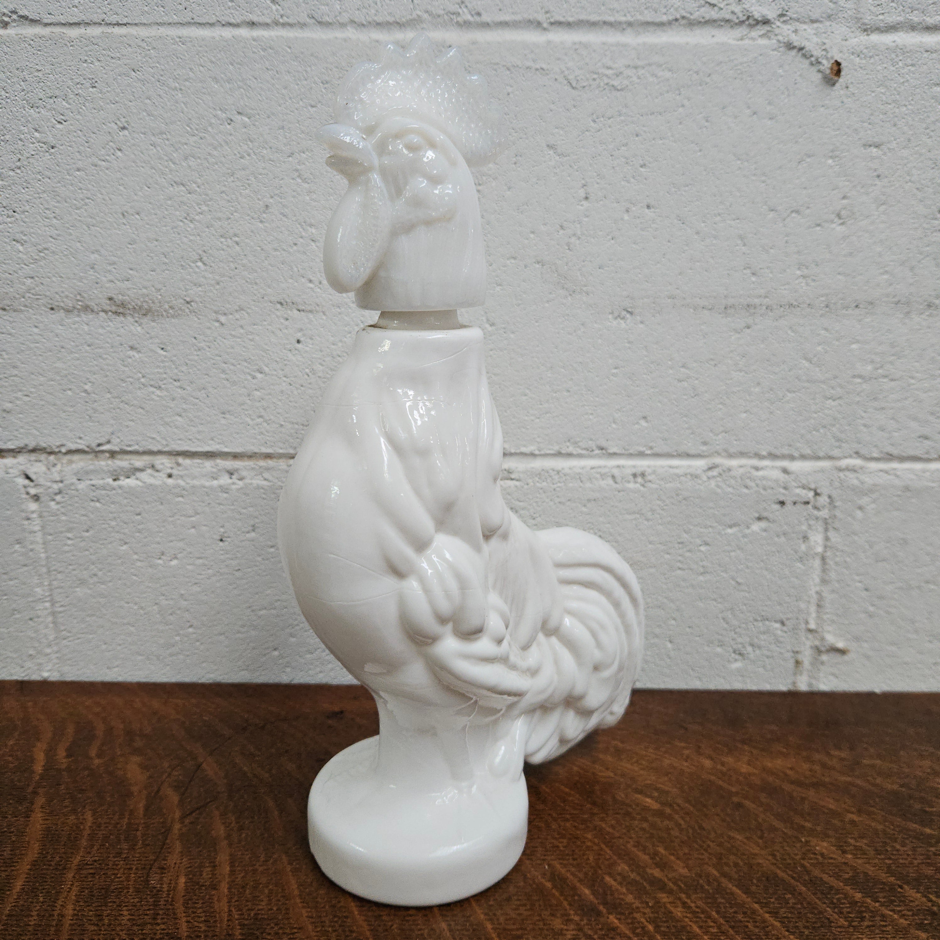 Italian Milk Glass 'Rooster' Decanter | Antique & Vintage | Moonee Ponds Antiques | Australia Wide Delivery