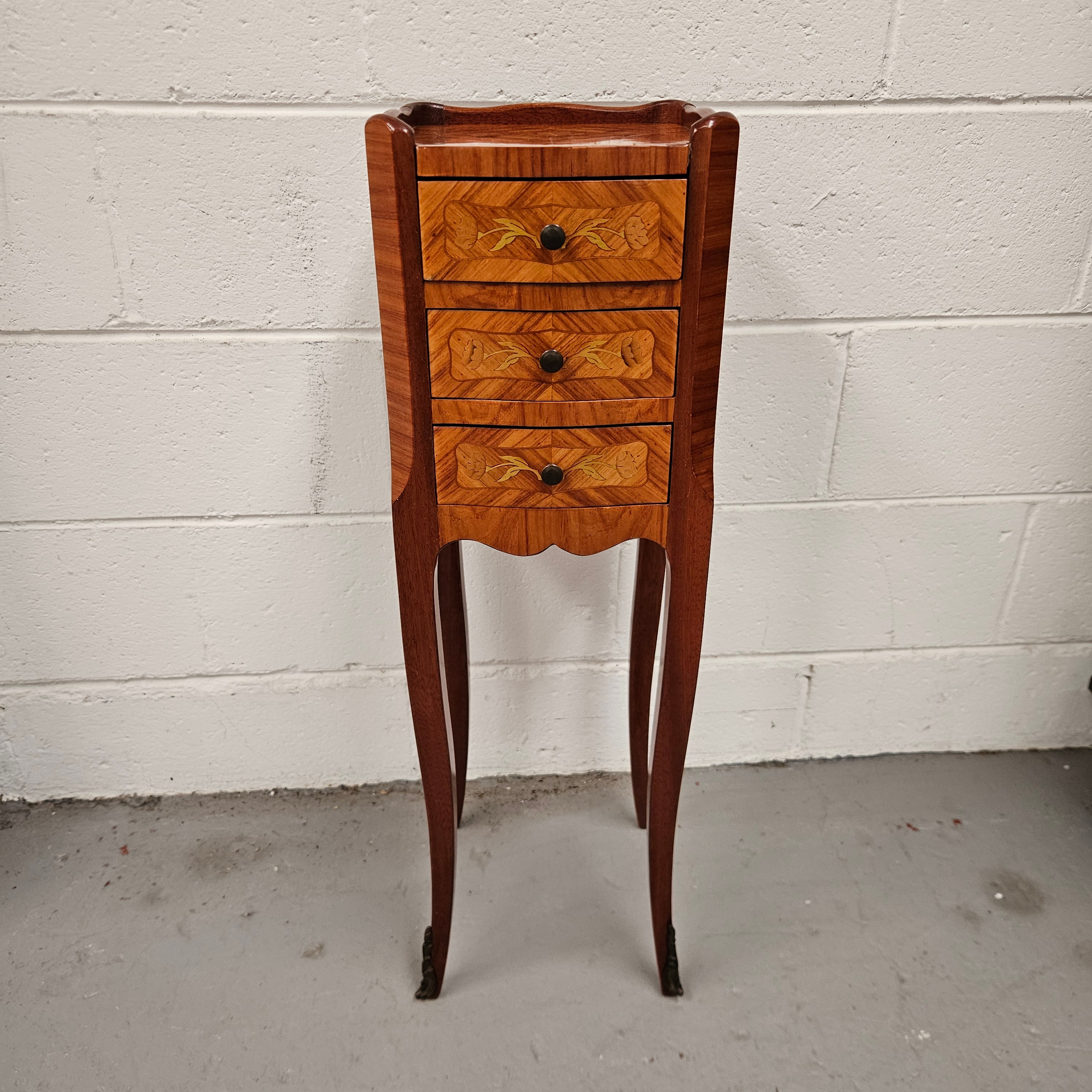 Petite Marquetry Inlaid Louis XV Style Lamp Table