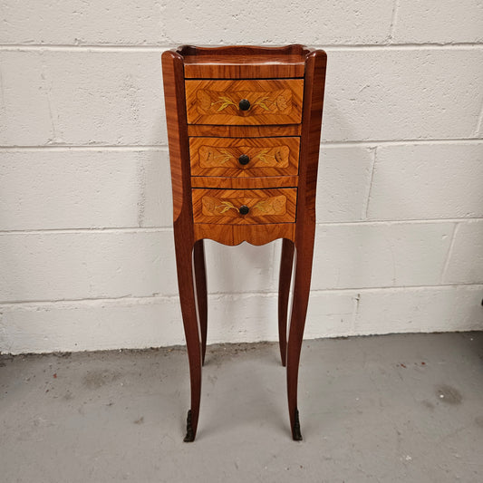Petite Marquetry Inlaid Louis XV Style Lamp Table