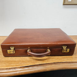 Vintage Brown Leather Briefcase With a Quality Fitted Interior | Antique & Vintage | Moonee Ponds Antiques | Australia Wide Delivery