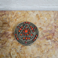 Vintage Ornate Filigree Silver And Coral Trinket Box | Antique & Vintage | Moonee Ponds Antiques | Australia Wide Delivery