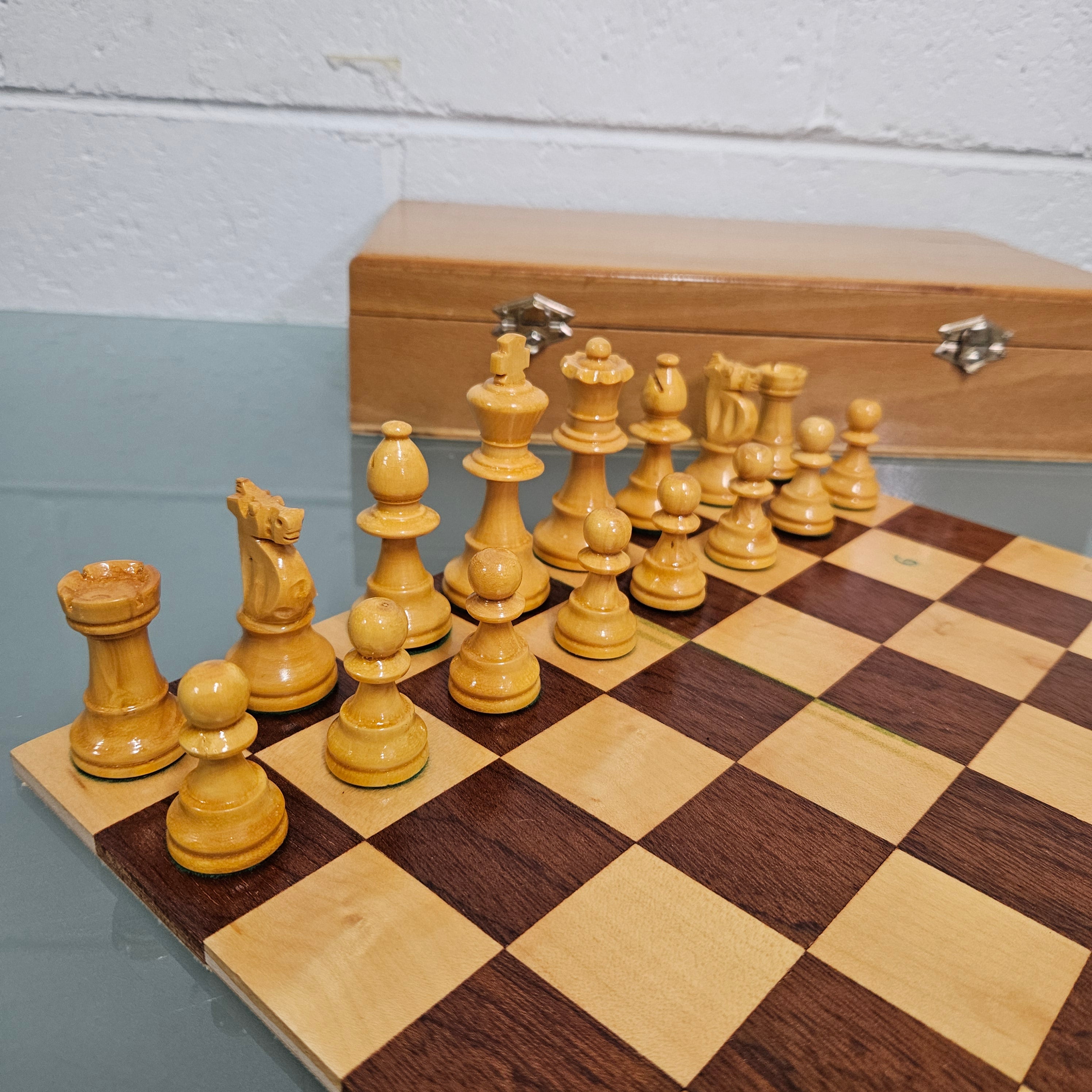 Vintage French Boxed Wooden Chess Set | Antique & Vintage | Moonee Ponds Antiques | Australia Wide Delivery