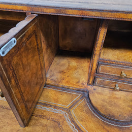 Spanish Empire Style Leather, Iron & Brass Desk