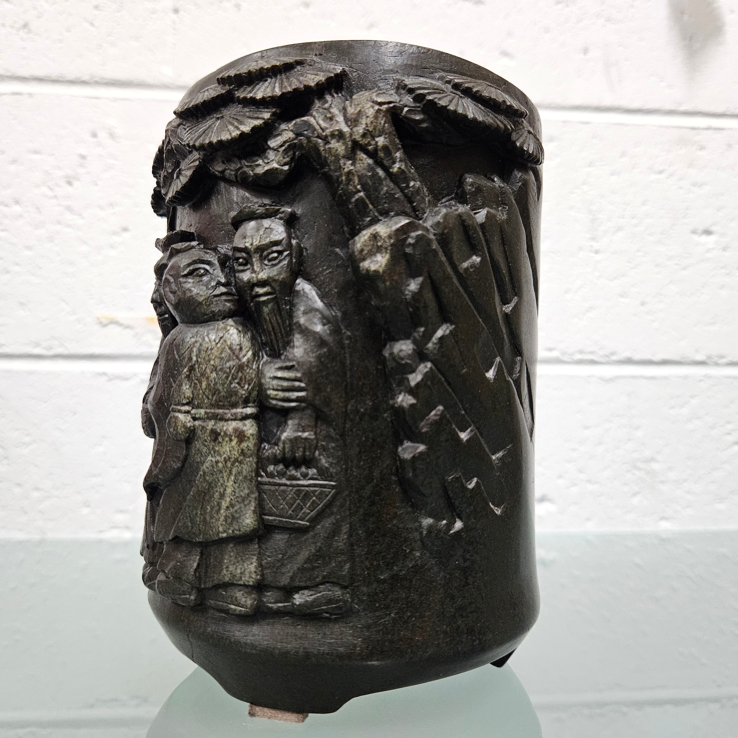 Antique Qing Dynasty Hand Carved Soap Stone Scholar's Brush Pot | Antique & Vintage | Moonee Ponds Antiques | Australia Wide Delivery