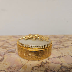 Vintage Brass & Quartz Stone Trinket Box | Antique & Vintage | Moonee Ponds Antiques | Australia Wide Delivery