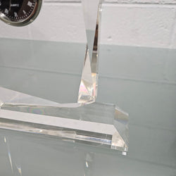 Orrefors Style Crystal Clock | Antique & Vintage | Moonee Ponds Antiques | Australia Wide Delivery