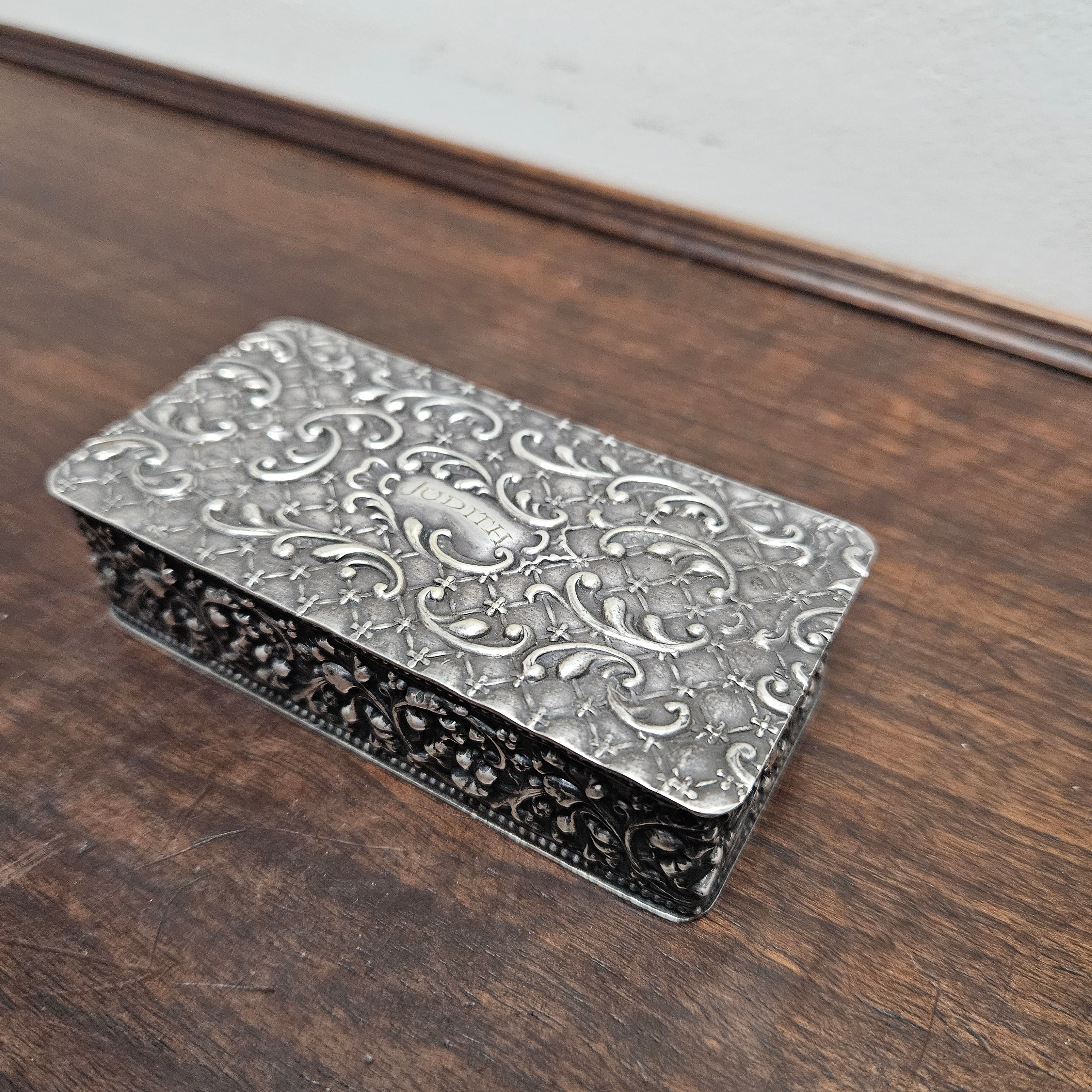 Victorian Silver Plated Filigree Decorated Trinket Box | Antique & Vintage | Moonee Ponds Antiques | Australia Wide Delivery
