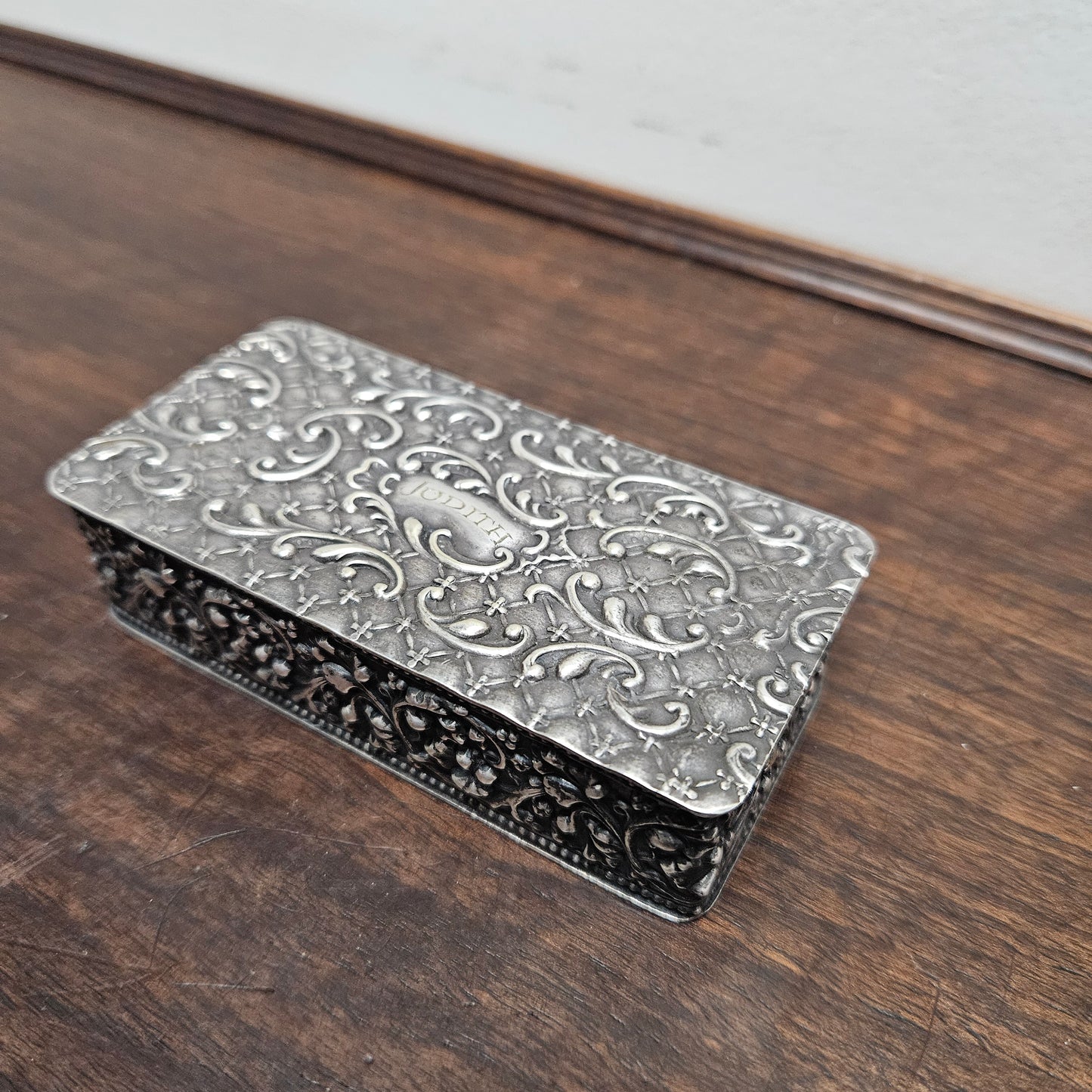 Victorian Silver Plated Filigree Decorated Trinket Box