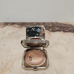 Original "Coty" Chrome Powder and Rouge Compact | Antique & Vintage | Moonee Ponds Antiques | Australia Wide Delivery
