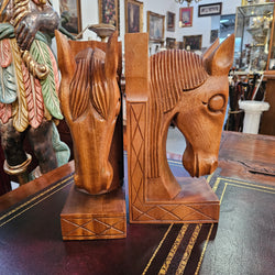 Pair of Large Vintage Carved Horse Bookends | Antique & Vintage | Moonee Ponds Antiques | Australia Wide Delivery