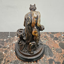 Early 19th Century Dark Brown Patinated Bronze Statue of a Nymph & Satyr After Clodion | Antique & Vintage | Moonee Ponds Antiques | Australia Wide Delivery