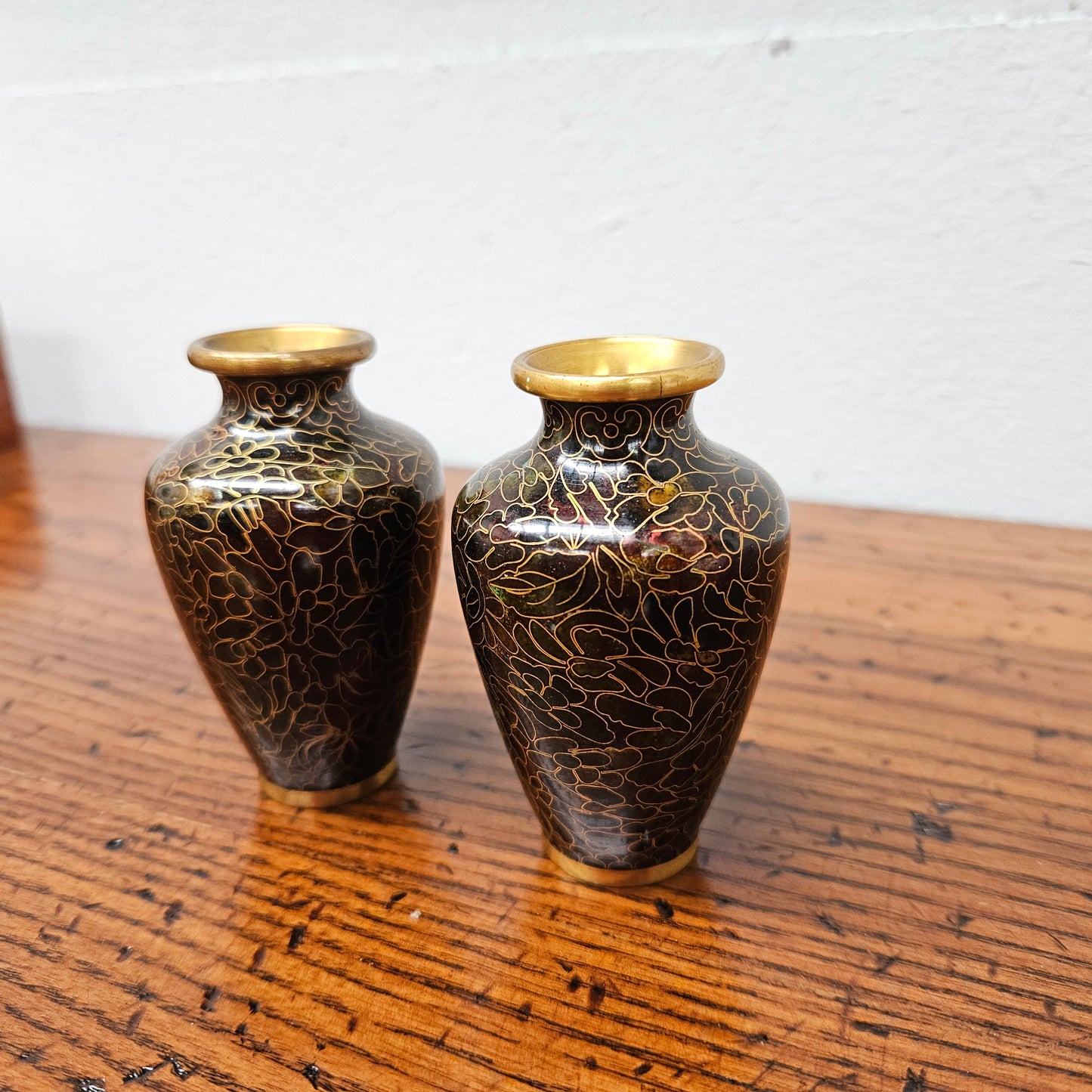 Pair of Miniature Cloisonne Vases