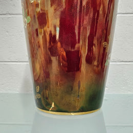 Very Large Crown Devon Hand Painted Ruby Lustre Vase