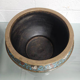 Antique Chinese Bronze & Cloisonne Planter