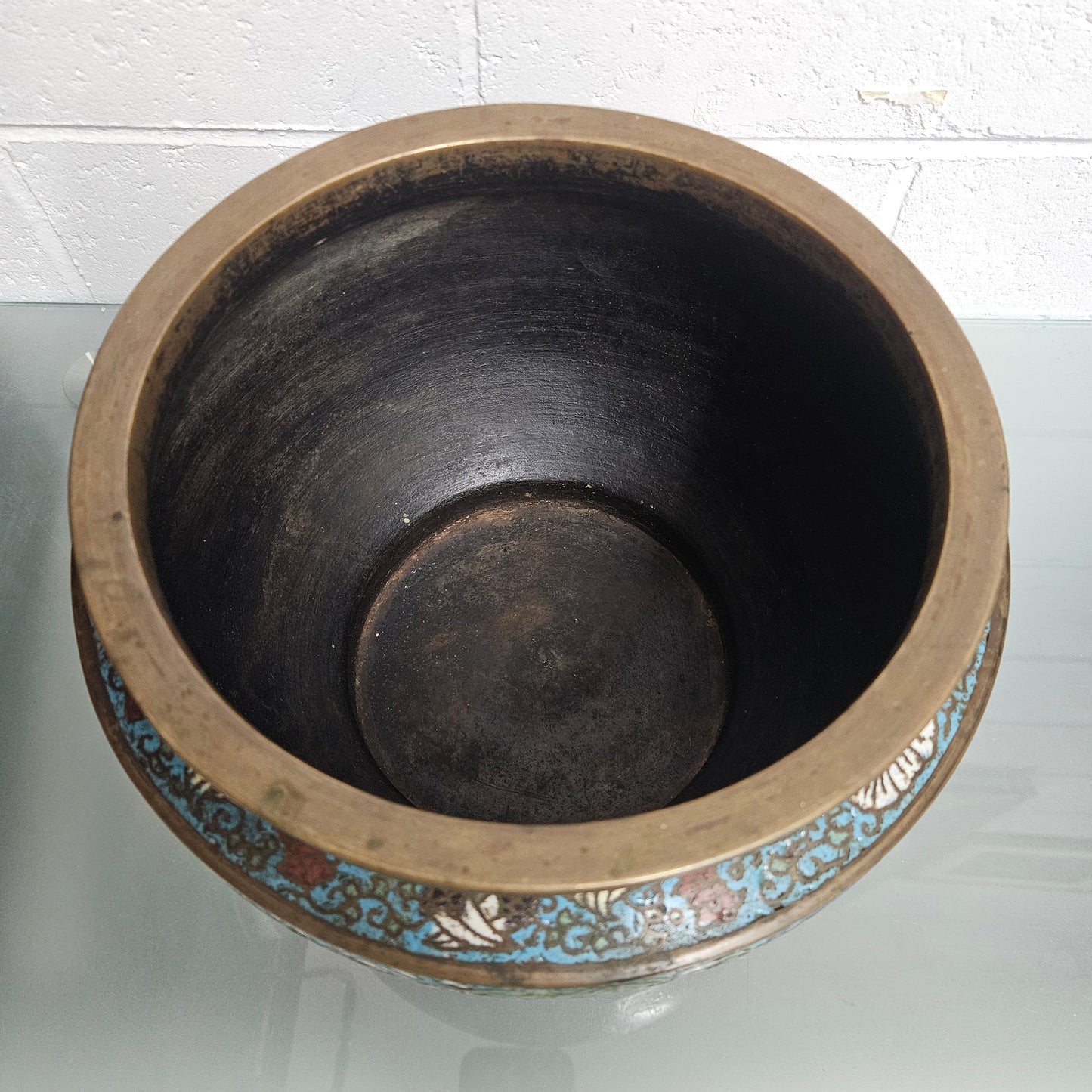 Antique Chinese Bronze & Cloisonne Planter