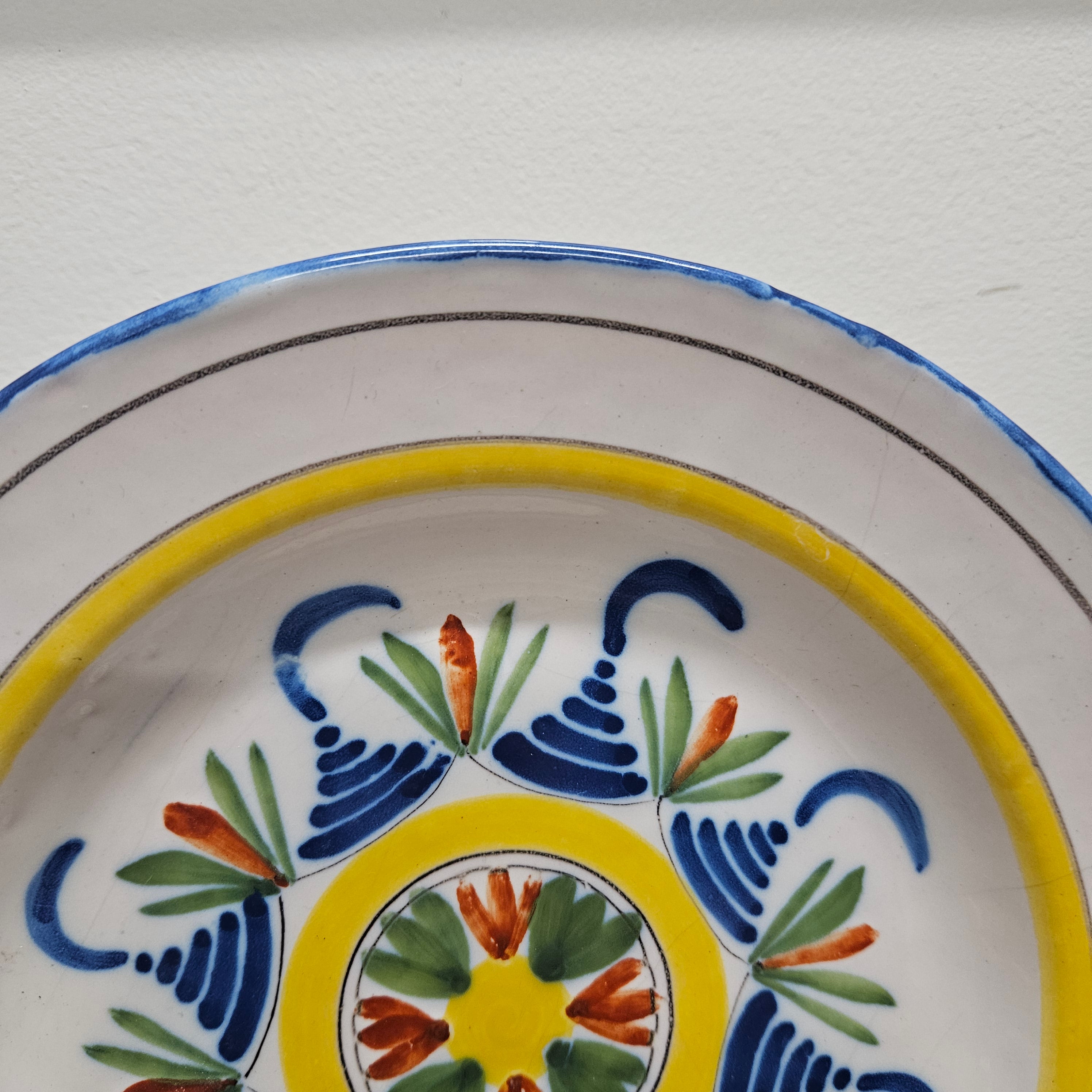 Large 19th Century French Majolica Hand Painted Plate | Antique & Vintage | Moonee Ponds Antiques | Australia Wide Delivery
