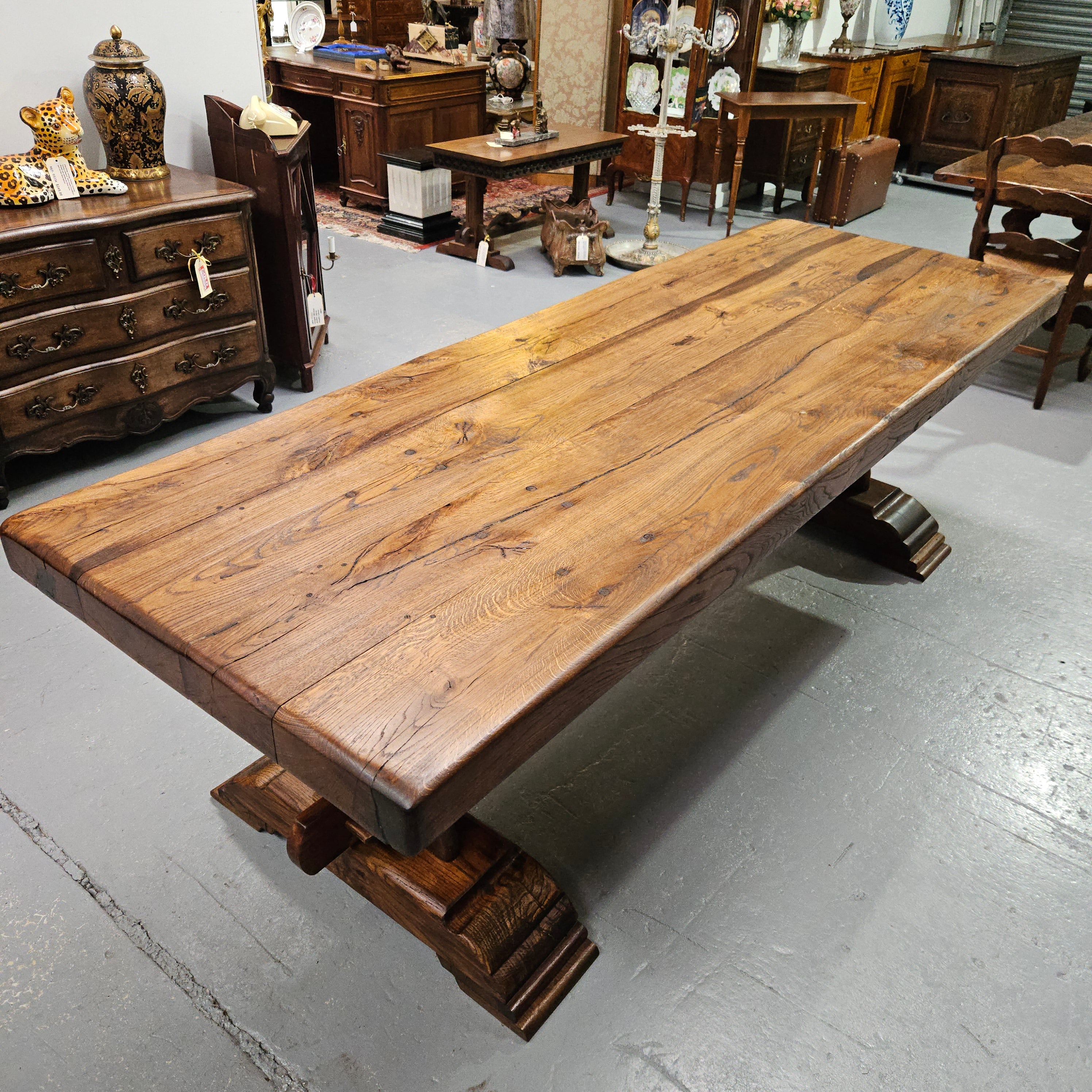 Stunning French Oak Monastery Dining Table | Antique & Vintage | Moonee Ponds Antiques | Australia Wide Delivery