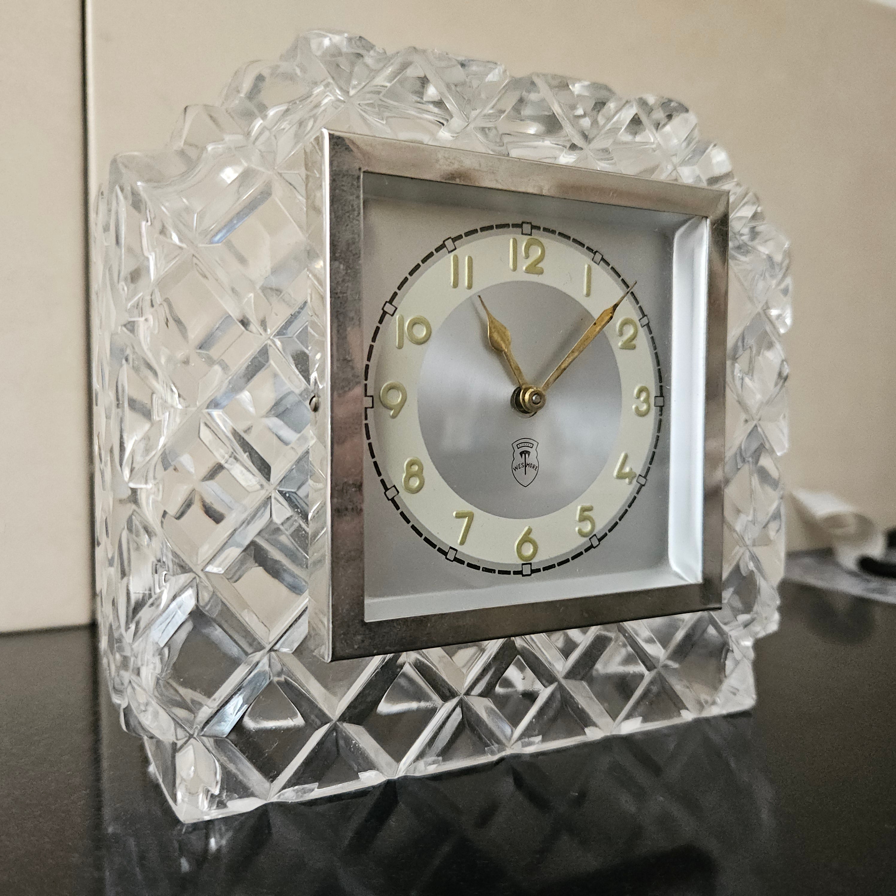 Vintage Crystal Bedroom Clock | Antique & Vintage | Moonee Ponds Antiques | Australia Wide Delivery