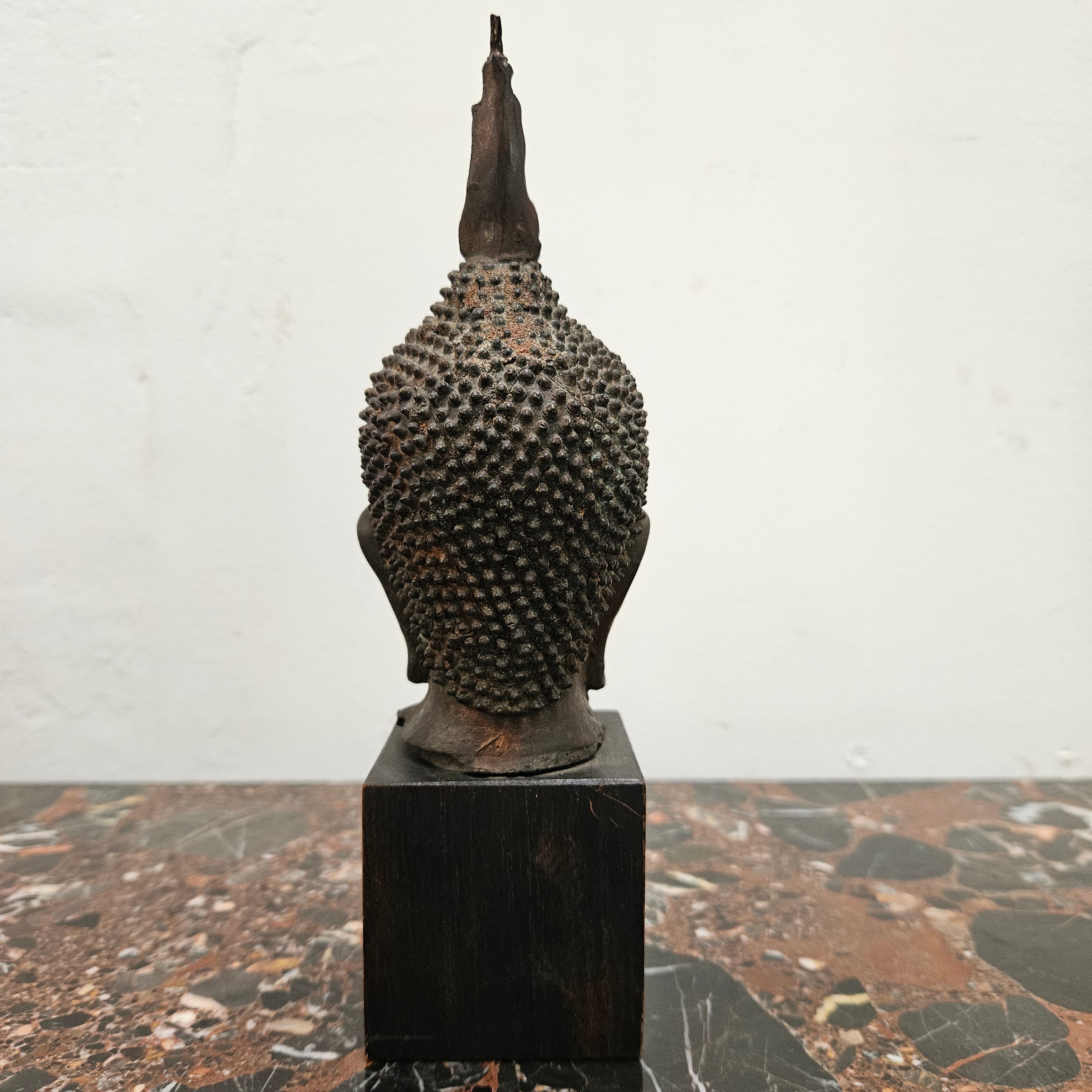 Antique Bronze Buddha Head On Plinth | Antique & Vintage | Moonee Ponds Antiques | Australia Wide