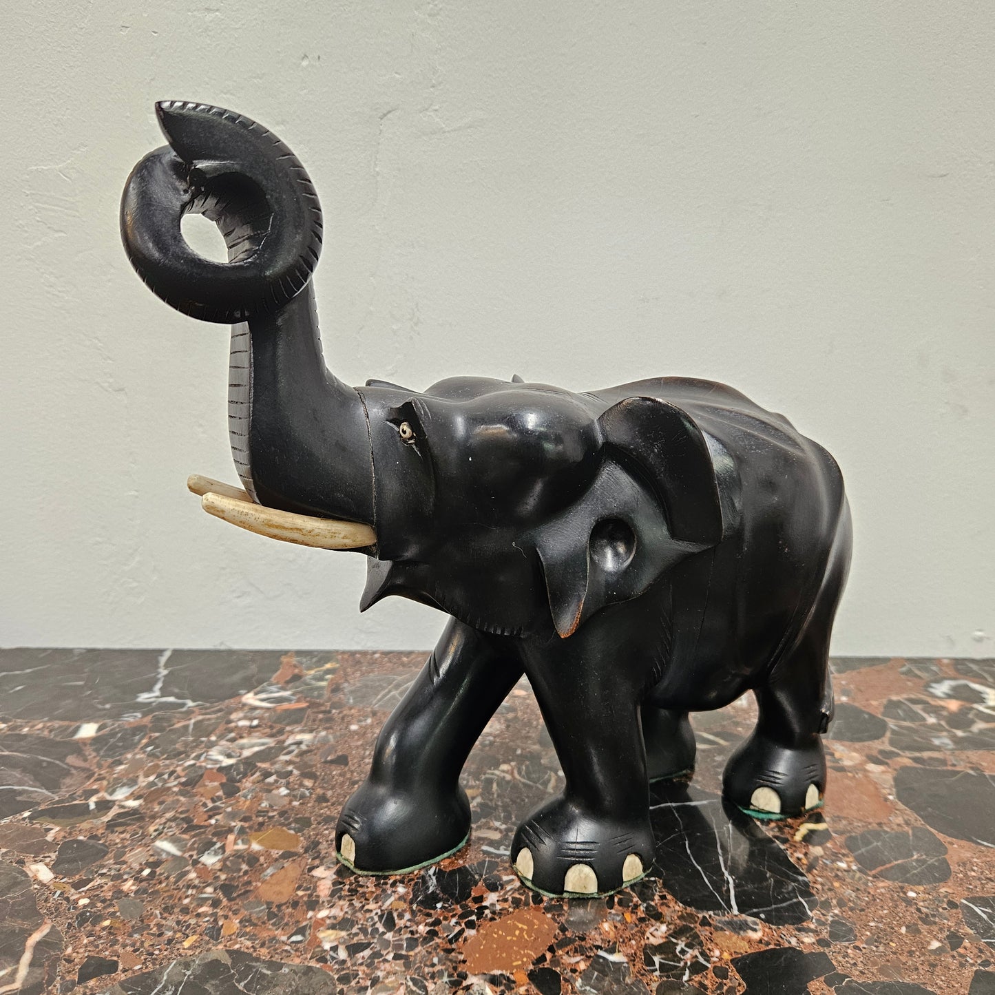 Vintage Ebony/Bone Elephant