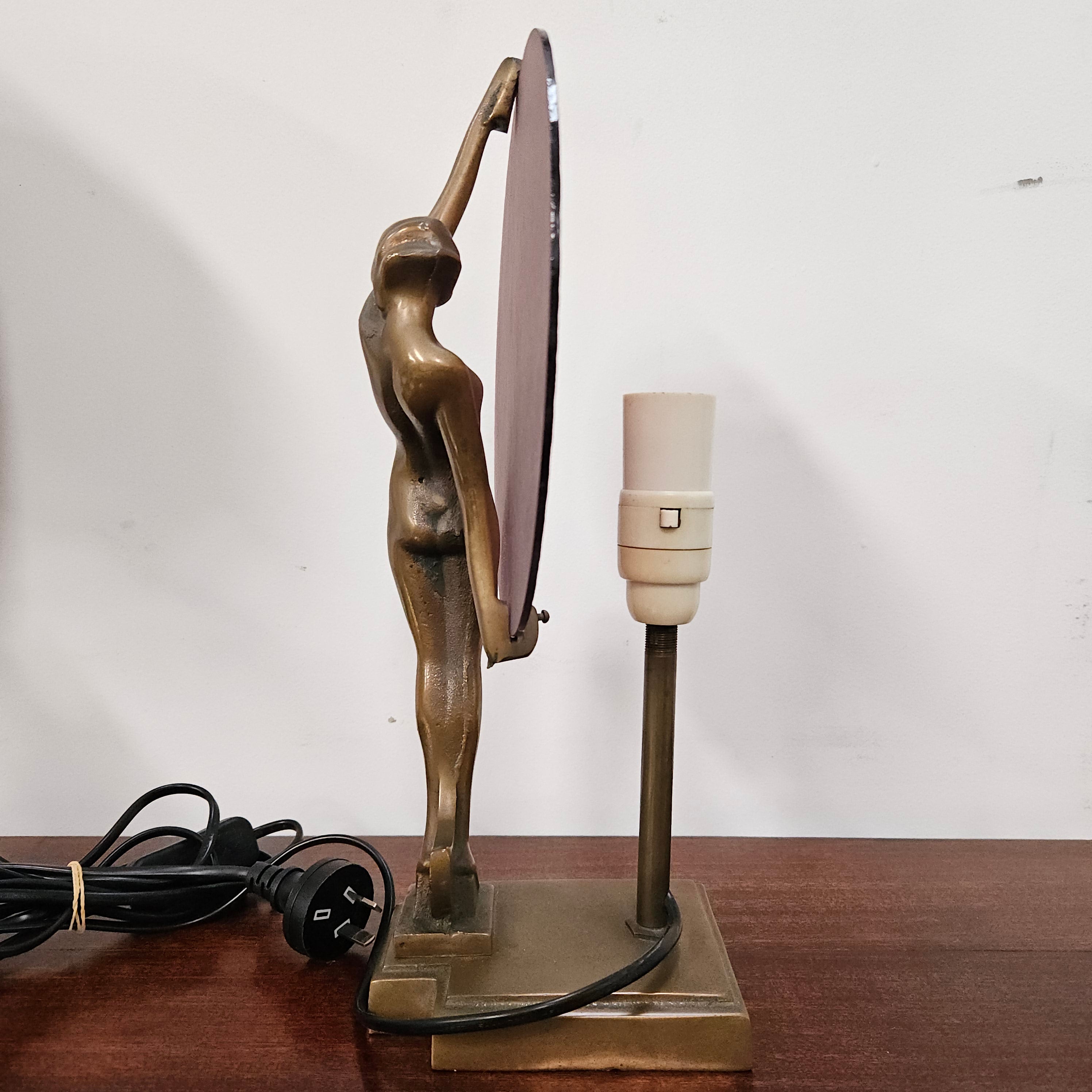 Bronze & Art Glass Diana Lamp | Antique & Vintage | Moonee Ponds Antiques | Australia Wide Delivery