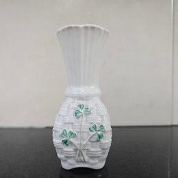 Small Belleek Ireland Shamrock Vase