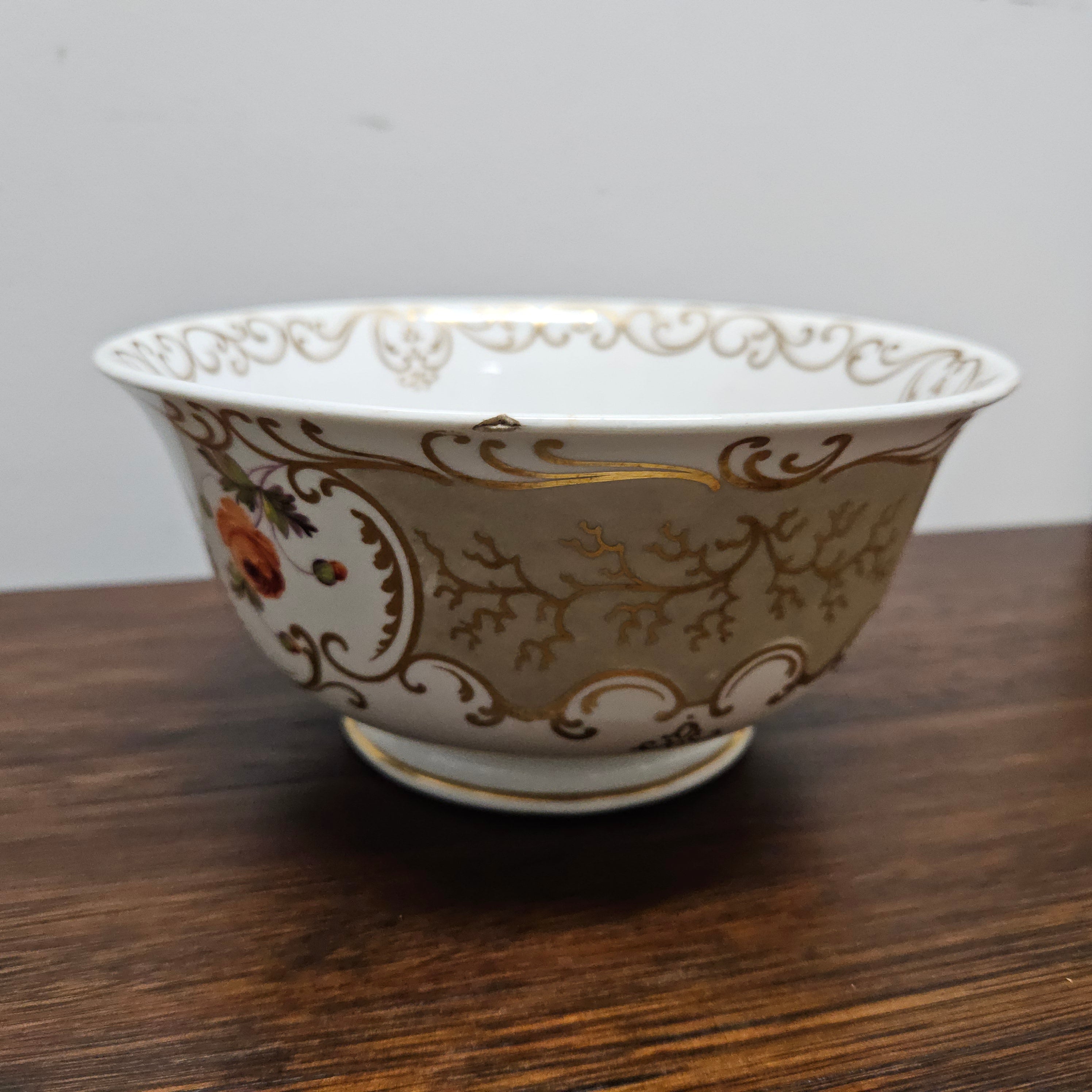Large Hand Painted Early 19th Century Bowl A/F | Antique & Vintage | Moonee Ponds Antiques | Australia Wide Delivery