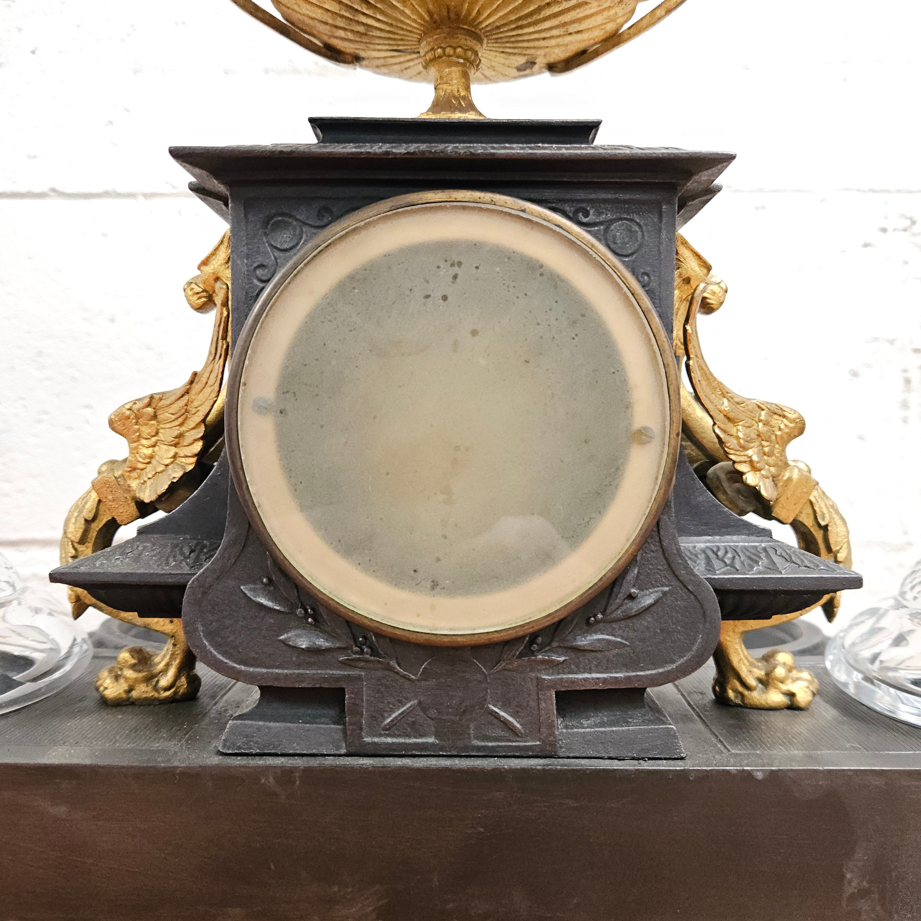 French Desk Clock With Inkwells | Antique & Vintage | Moonee Ponds Antiques | Australia Wide Delivery