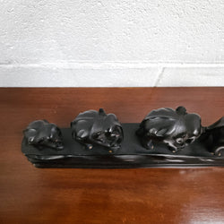 Vintage Ebony Walking Elephants Statue | Antique & Vintage | Moonee Ponds Antiques | Australia Wide Delivery