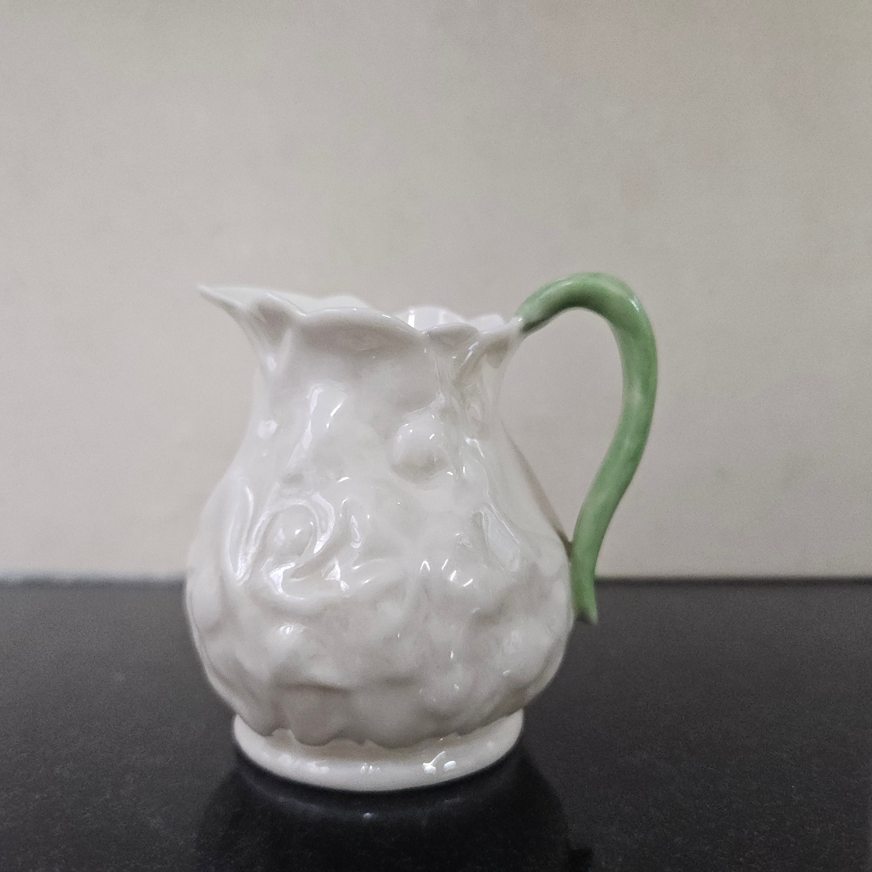 Belleek Lotus Pattern Small Cream Jug | Antique & Vintage | Moonee Ponds Antiques | Australia Wide Delivery