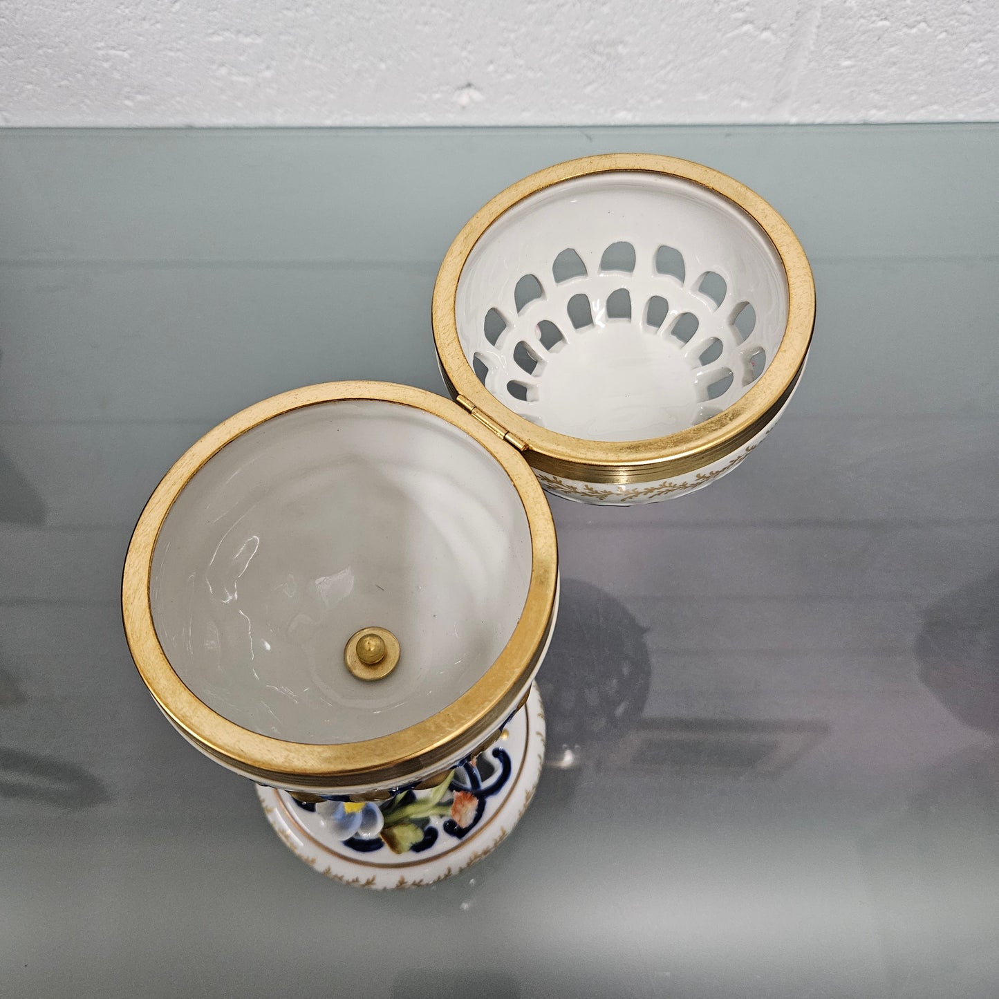 Stunning Vintage Sevres Style Lidded Potpourri on Pedestal